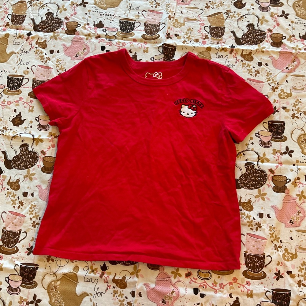 Red Hello Kitty embroidered tee